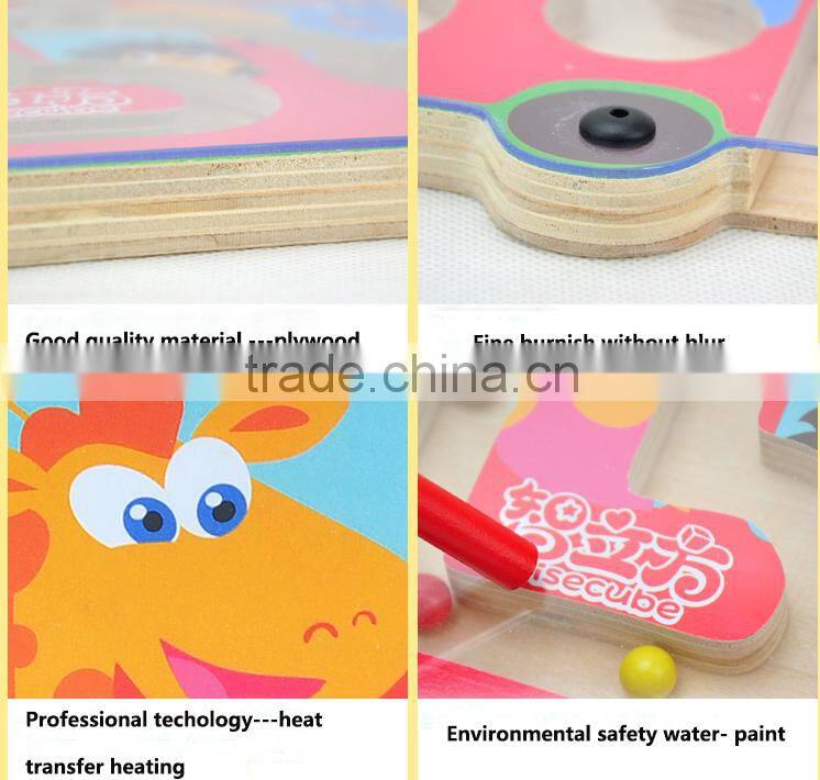 top selling kids red bus shape animal design games board metal beads educational toys magnetic building game