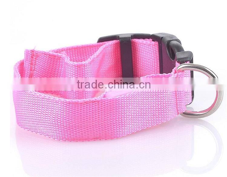Pets Dog LED Light Blink Flash Night Safety Nylon Collar Waterproof