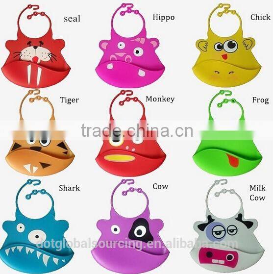 High Quality Recycle Soft Silicone Cartoon Large Infant Baby Bib