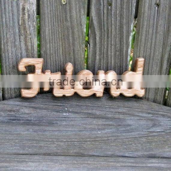 domestic wood FRIEND sign shelf sitter word art for deco