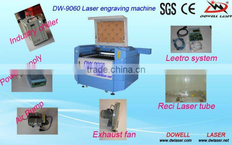 2016 hot sale Dowell Long life 9060 CO2 non-metal laser engraving and cutting machine with speedy DSP