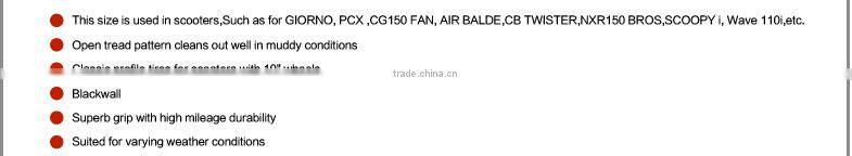 Good quality 80/100-10 motorcycle tyre