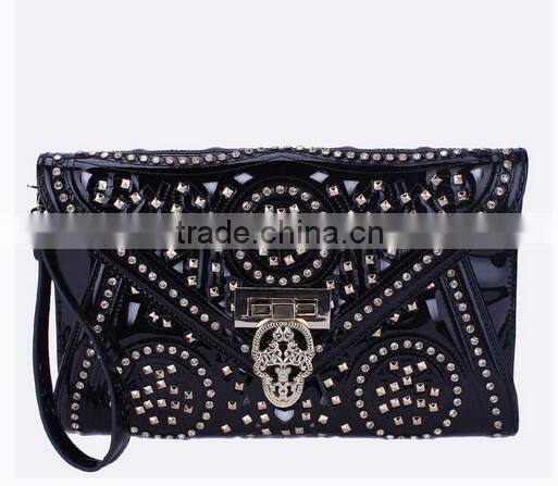 laser hollow rivet clutch bag mighty woman wallet manufacturer in guangzhou