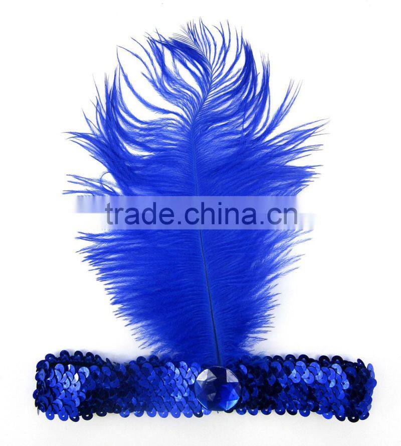 1920S feather flapper headpiece gatsby charleston fancy dress costume accessory
