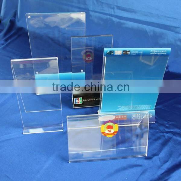 PMMA poster holder for product propaganda, 6x4 inch lucite sign holder display