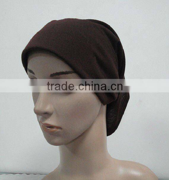 C002 plain tube underscarf with stiff on front,cotton underscarf and hats