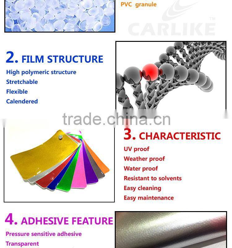 Glossy Chrome Metallic Cool Sticker Self Adhesive Car Wrap Vinyl