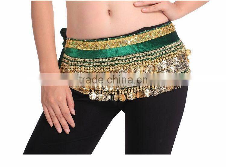2016 Cheap New Women Belly Dance Coin Belts Belly Dancing Hip Scarf for Sale 10 Colors Available