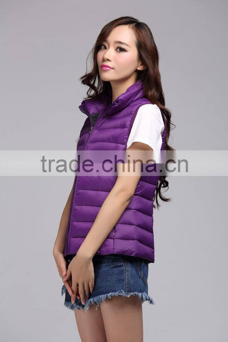 Hot selling down bodybuilding ladies vest for winter