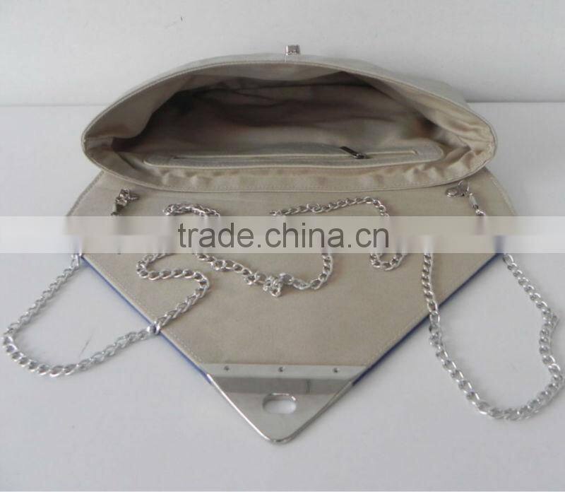 Latest Top Quality Ladies Plain Buckle Genuine Leather Clutch Bag