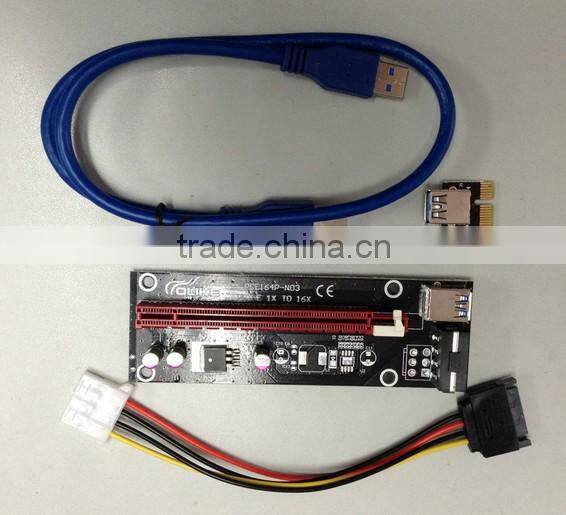 2014 High Quality USB 3.0 PCI-E 1x to 16x Powered Extender Riser card, Adapter card for Bitcoin Manufacturers, Suppliers