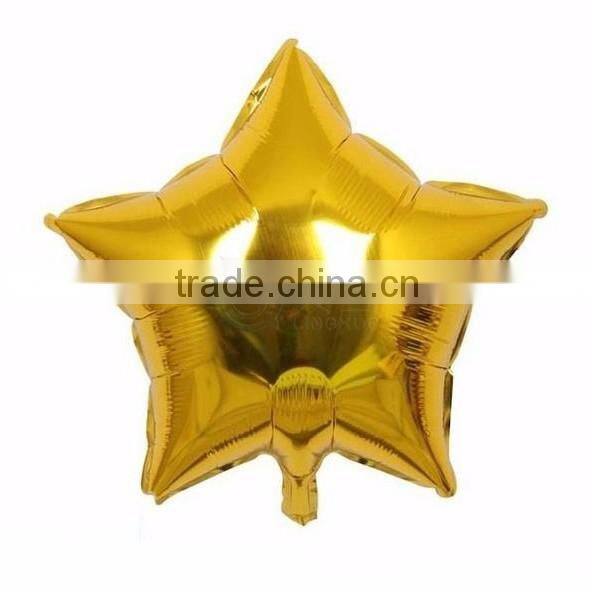 Wholesale 36" New Style Decoration Use Yellow Color Five-pointed Star Shape Foil Balloon