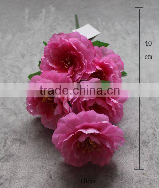 Home decoration 5 heads silk peony flowers wholesale