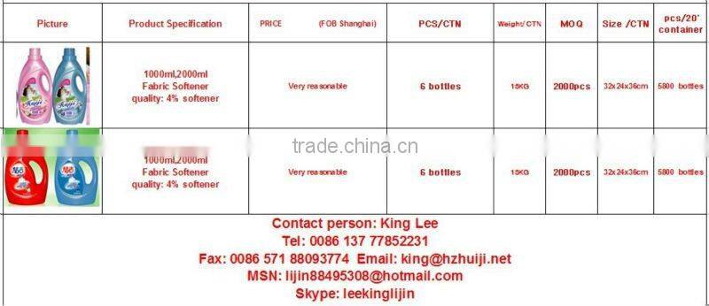 high concentrated anti-bacteria comfort laundry softener