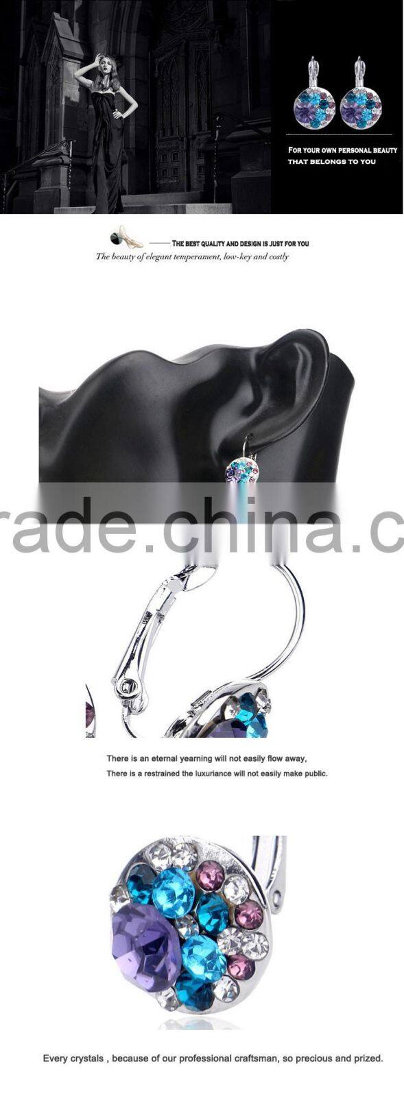 Mickey Mouse Gold Dangle Crystal Earrings