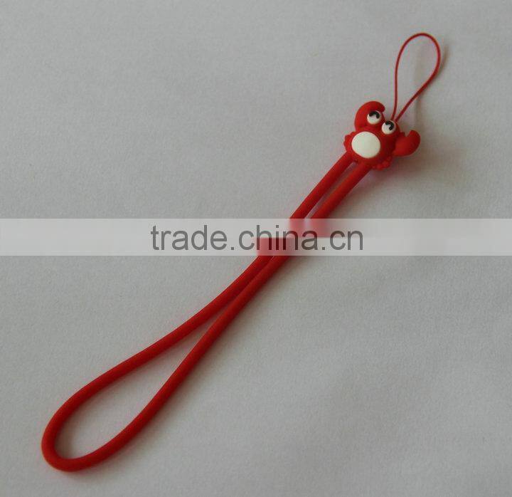 Fashion Big mouth Birds cartoon design Yellow color silicone cell phone straps manufacture