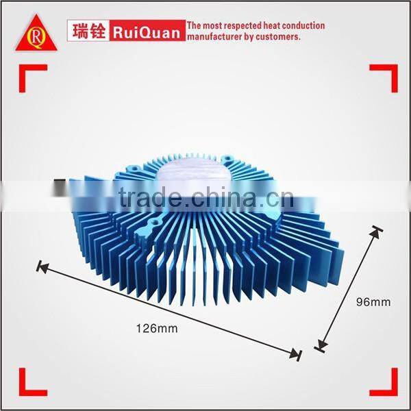 Custom Aluminum Alloy Extrusions VGA heatsink with blue anodizing