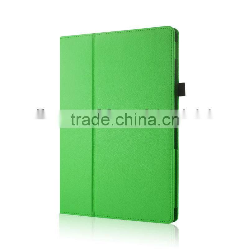 Free Shipping,Folio Leather Auto Wake Sleep Smart Cover Case For Sony Xperia Z2 Tablet 10.1'' Leather Case(2014 Model),Green
