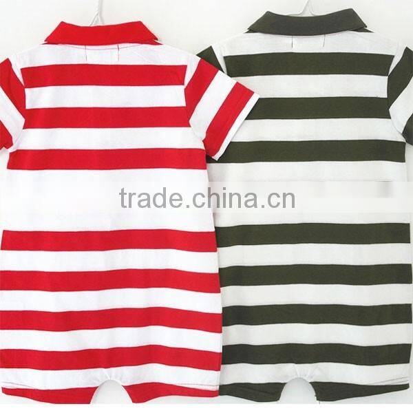 Short sleeve baby cotton bodysuit striped Romper climbing clothes