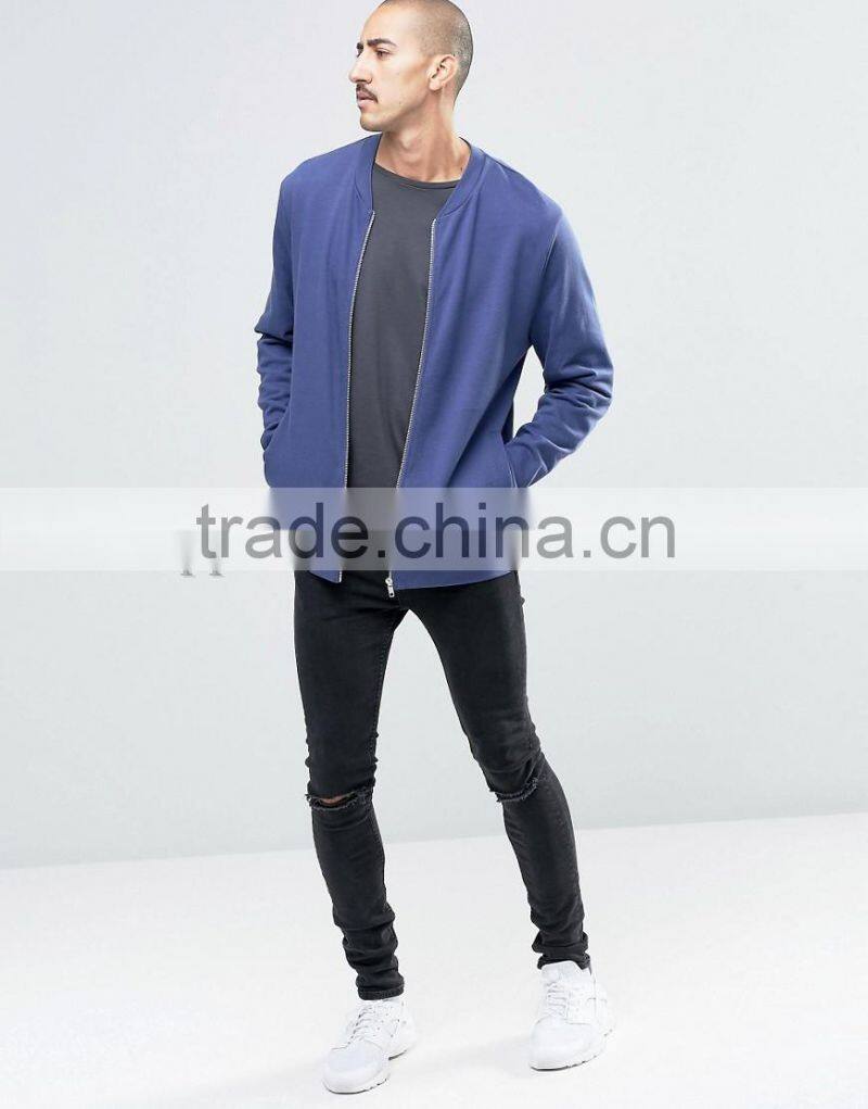 UK Fashion Jersey Bomber Soft Sweat Jersey Custom 100% Cotton Bomber Jacket