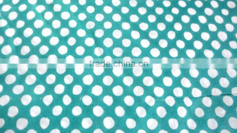 RTHCFC-21 Handmade Block Printed Cotton Fabric Pol Ka Dot Border Style Fabric Manufacturer Jaipur