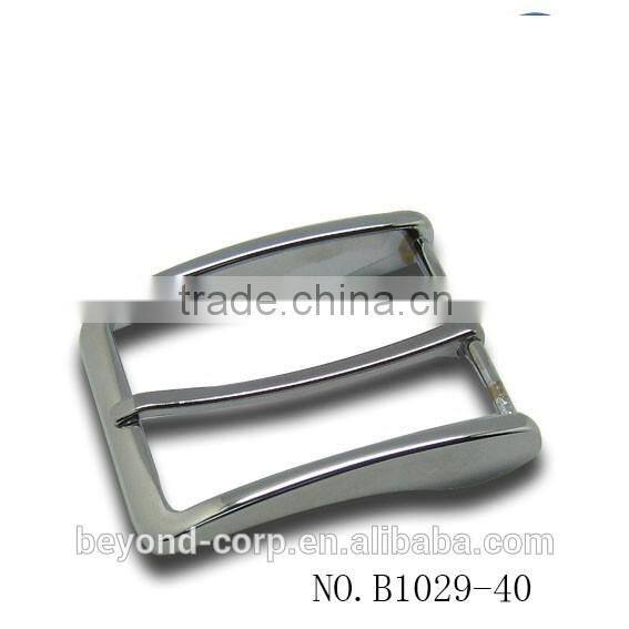 Cheap men's thin type low-weight 35mm 40mm 32mm shiny gun metal alloy pin buckle