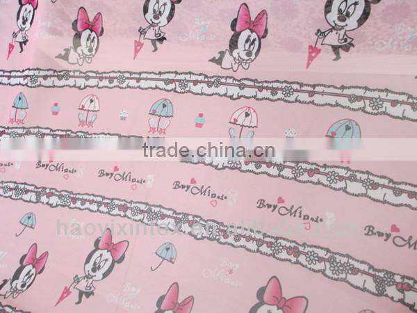 100% Polyester Chiffon Fabric Mickey Printing Chiffon for Kids