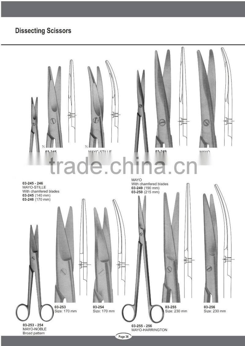 Surgical Operation Dissecting STILLE LEXER Mayo Scissors Instruments