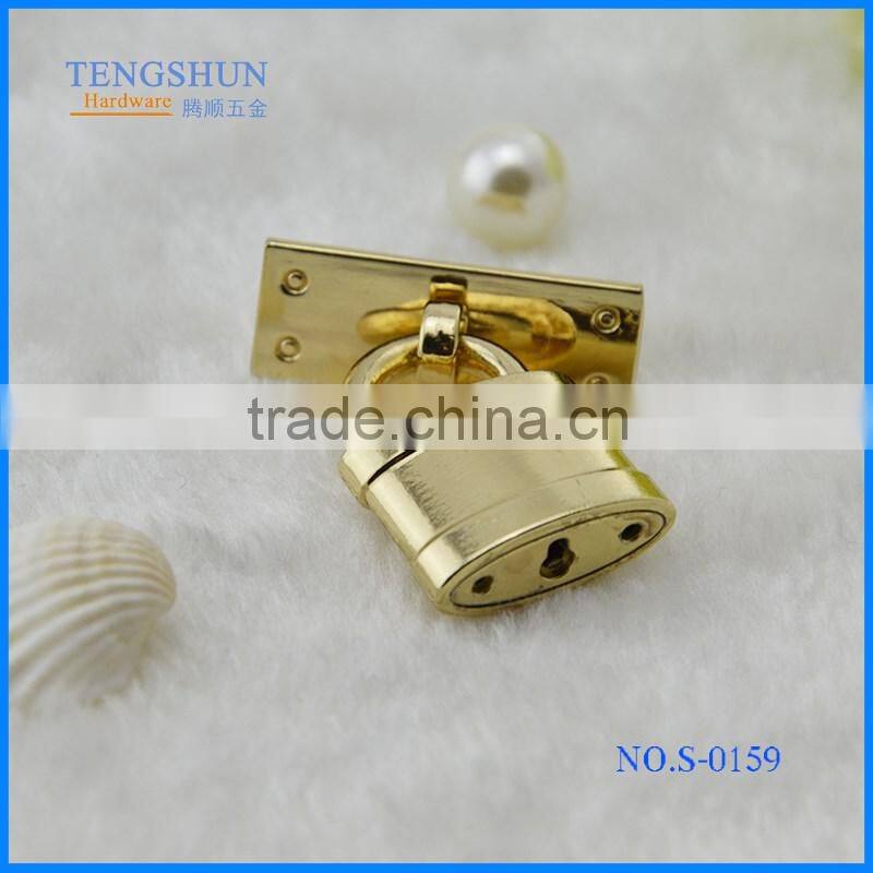 fasionable metel decorative padlock for purse zinc alloy bag parts wholesale