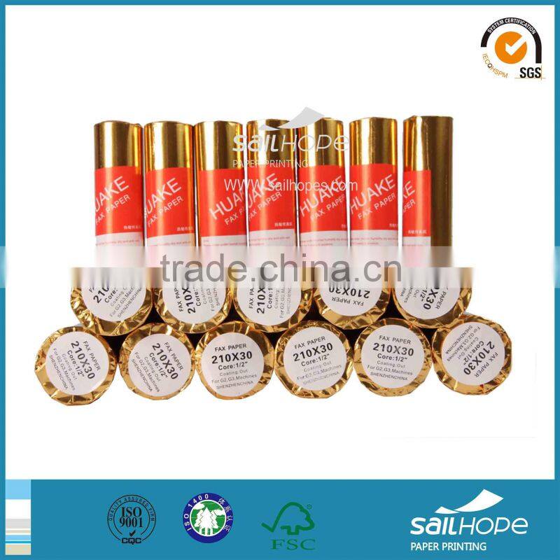 High Quality Thermal Fax Paper Roll, 210*20mm