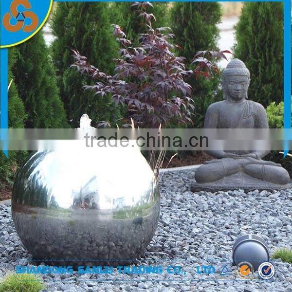 garden ornaments landscaping mirror surface stainless steel ball fountain