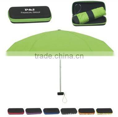 mini ultralight Rain and Sun Umbrella,5 Folding Umbrella with case
