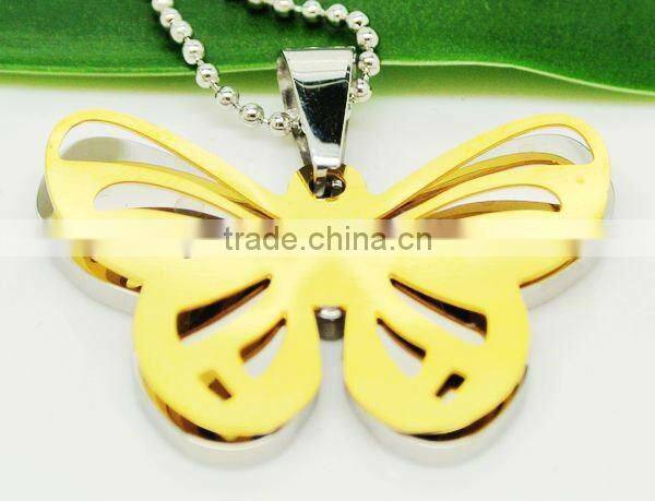Wholesale manufacture latest new design 14k gold butterfly pendant
