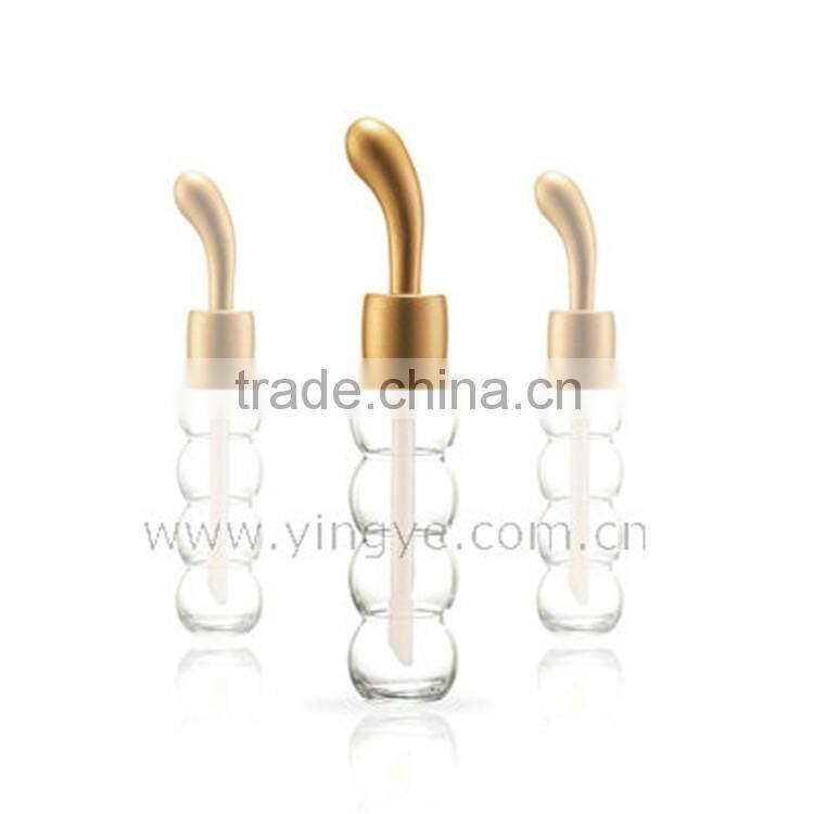 Unique style plastics lipgloss tube container with brush