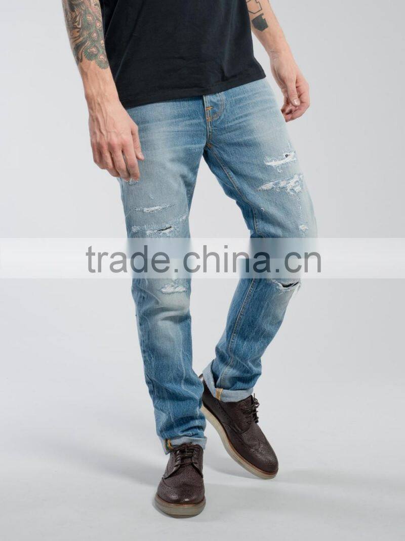 cotton fabric mens skinny denim jeans JX017