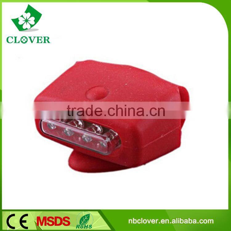 Promotional various colors rear light 4 LED mini silicone bicycle laser light