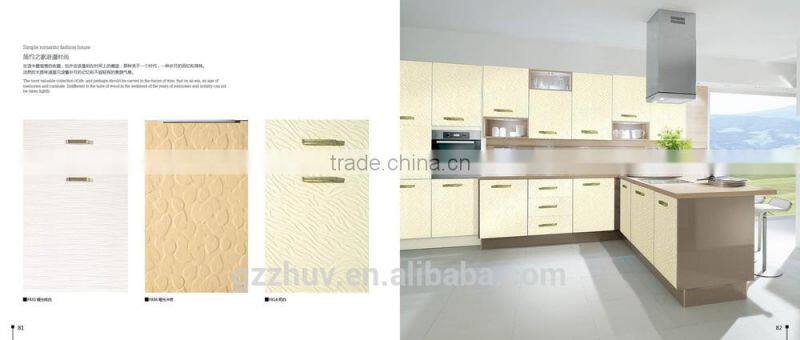 zhuv wood grain color decorative pvc kitchen cabinet door