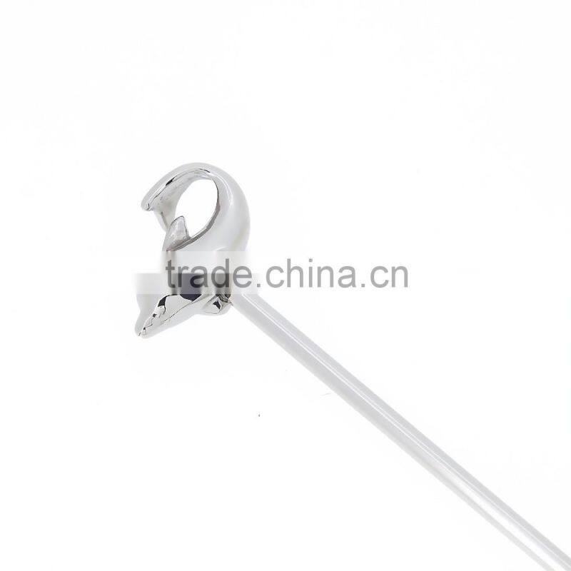 Custom dolphin designed silver magnetic coffee stirrer health care product