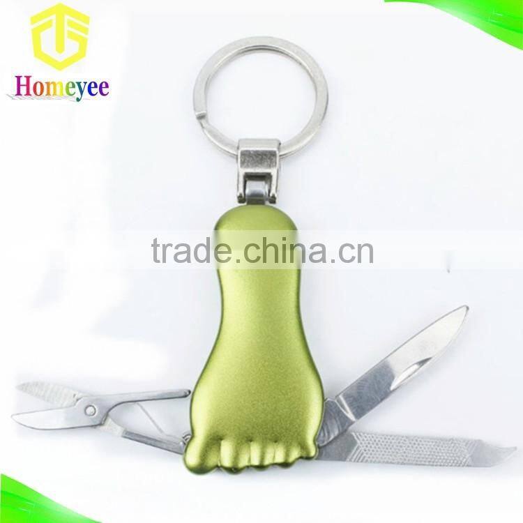 Toe Shape Multifunction Pocket Knife With Key Ring