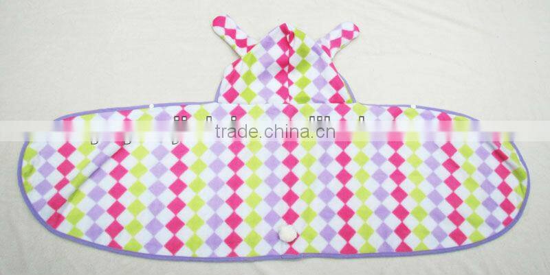 Babies blanket with hat,Cute polyester blanket,Houseware