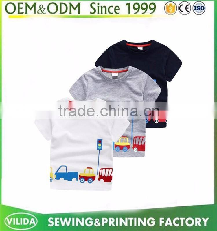 New 2016 Girls Boys Korea Style T Shirt With Printed Logo New Kids Cotton t shirt guangzhou