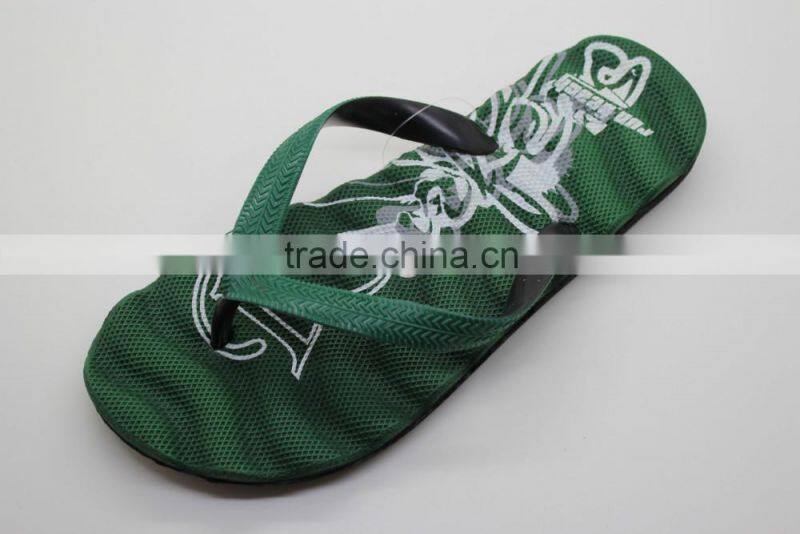 textured EVA foam green soft flip flops