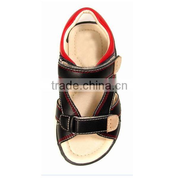 2016 Kids Black Summer PU Leather Beach Sandals for Boys