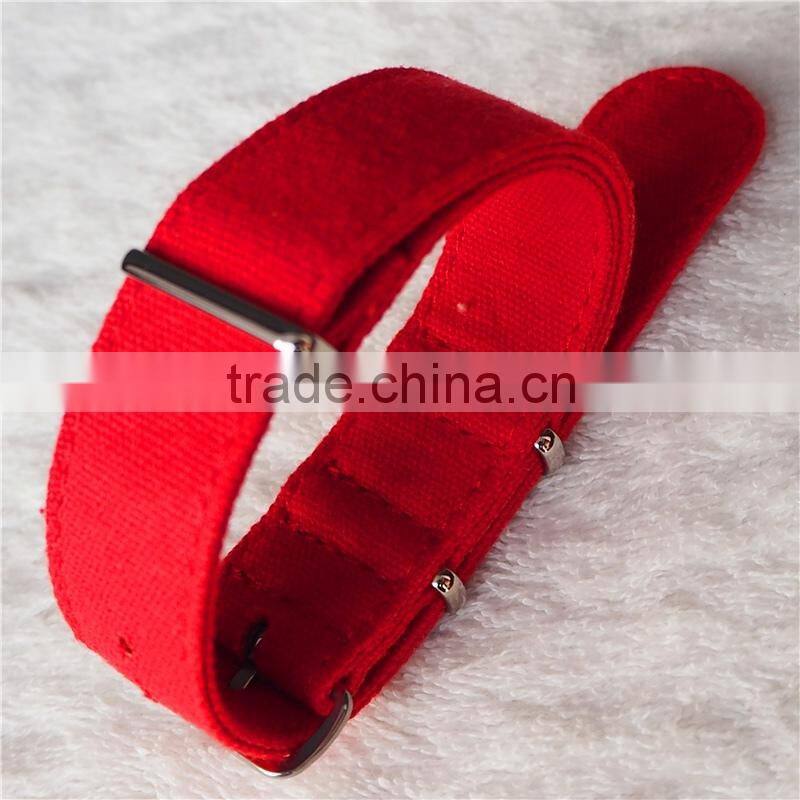 Red Color Canvas Band Custom 21mm Watch Strap
