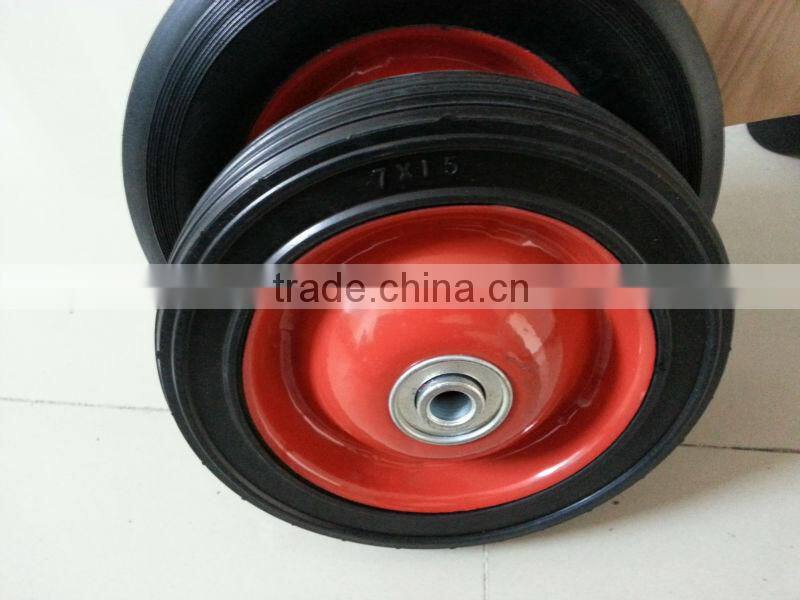 7*1.75 semi pneumatic rubber wheel with steel rim used for garden cart or lawn mower