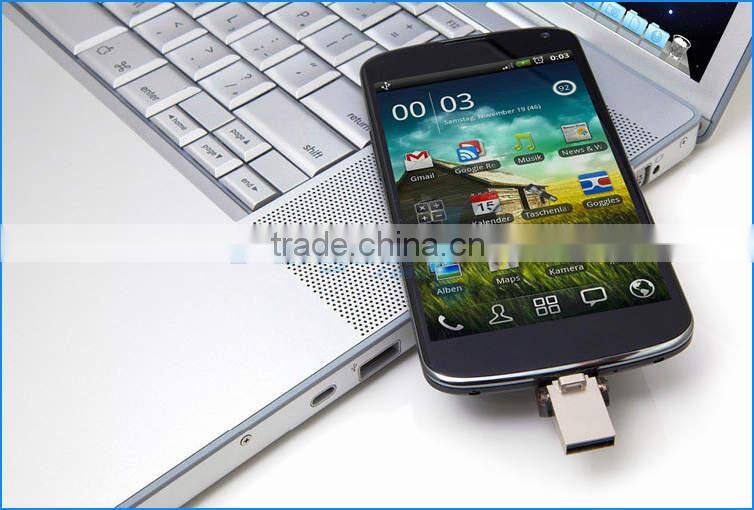 Original micro Duo OTG USB2.0 Swivel High Speed Flash Drive 8GB 16G 32G 64G USB OTG Memory Sticks with Blister Packing