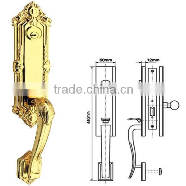 gold hotel smart lock with rfid card key system