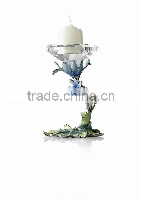 RORO March in Paris daisy enamel crystal glass candle holder