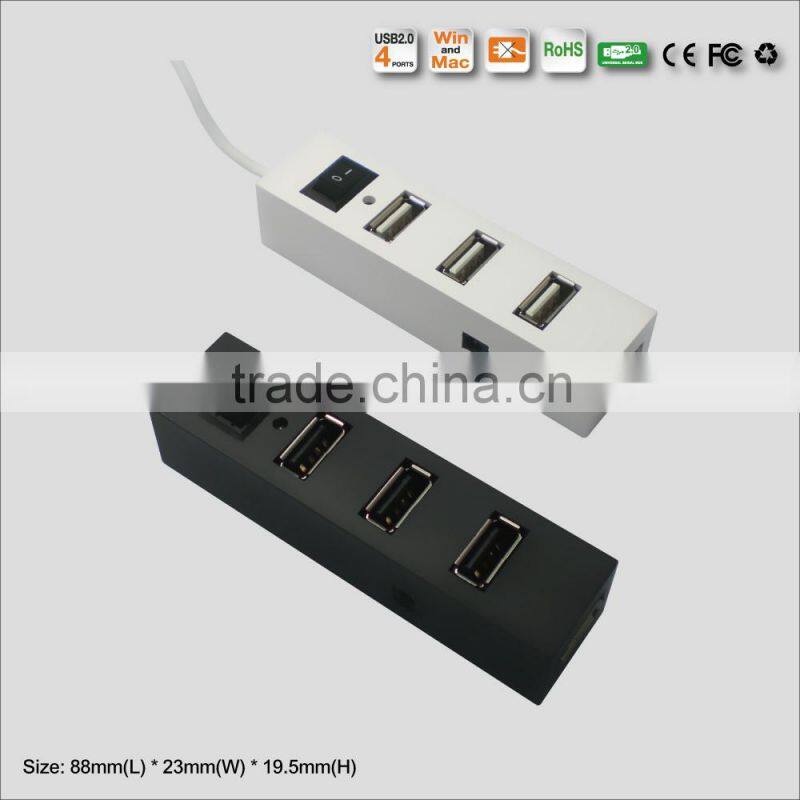 low cost Portable 4 ports usb2.0 hub/4 ports usb hub usb 2.0