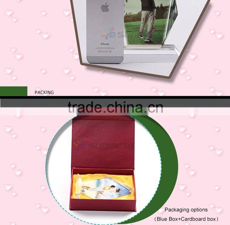Customized 3D Family Photo Crystal Gift Low Price Sublimation Crystal